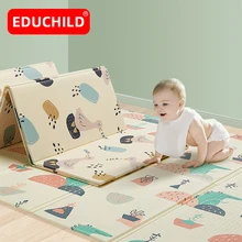 Educkid alfombra de juegos para bebés XPE, tapete infantil de 180x200x2cm, antideslizante, más gruesa, plegable, impermeable, para gatear