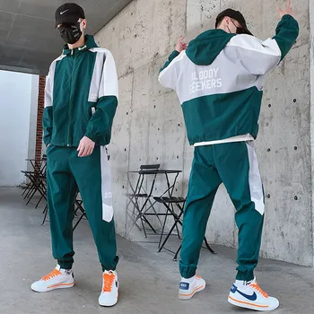 

2020 Autumn Harajuku Hip Hop Hoodies Sweatshirts Men 2 PCS Jackets And Pants Mens Streetwear Tracksuit Male Dropshipping