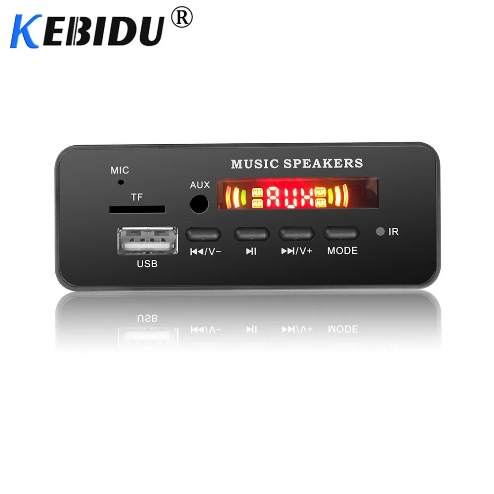 Kebidu 5 в 12 В Bluetooth 5,0 MP3 декодер плата Hands-free MP3 плеер встроенный модуль дистанционного управления USB FM магнитола с AUX автомобильный комплект