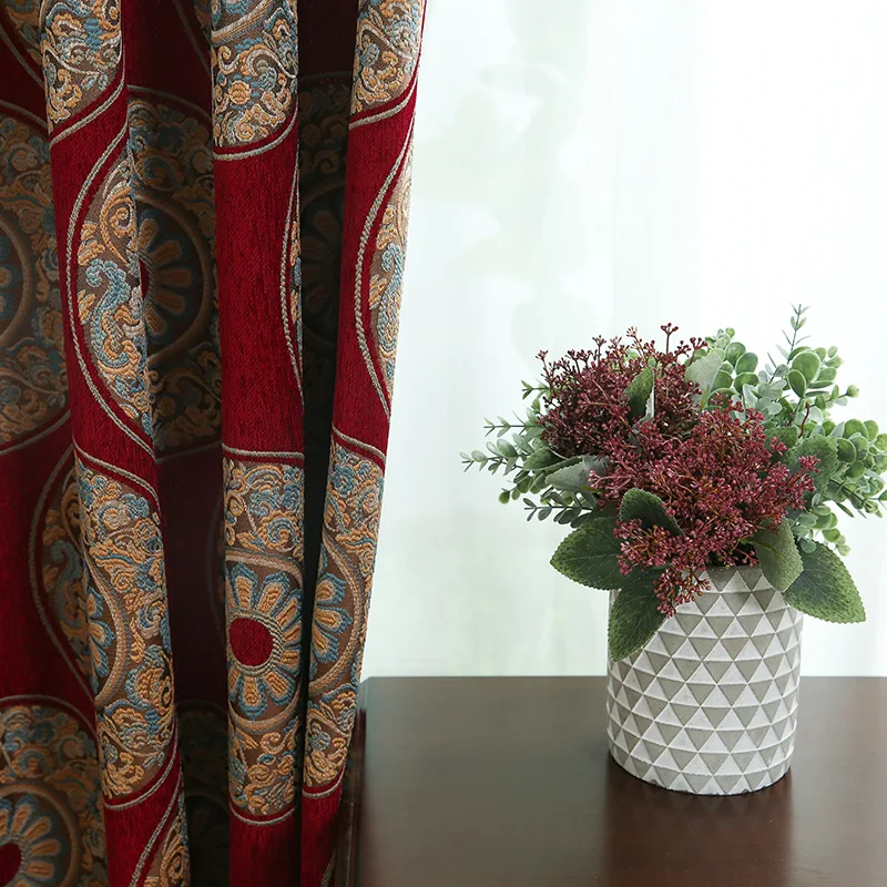

Chenille Jacquard Curtains for Living Room New Chinese High Grade Curtain Fabric Limit Shading Fabric Windows Door Curtains
