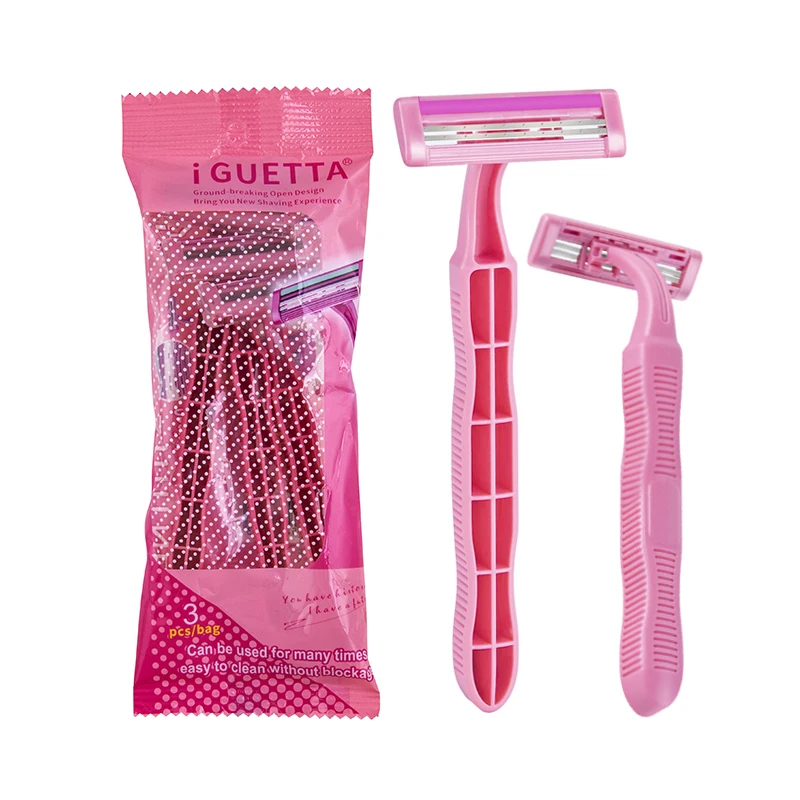 IGUETTA New Two-Layer Shaver for Women Manual Ultra-Thin 3 Pcs/Bag Cheap Shave A Portable Razor For Legs And Armpits | Красота и