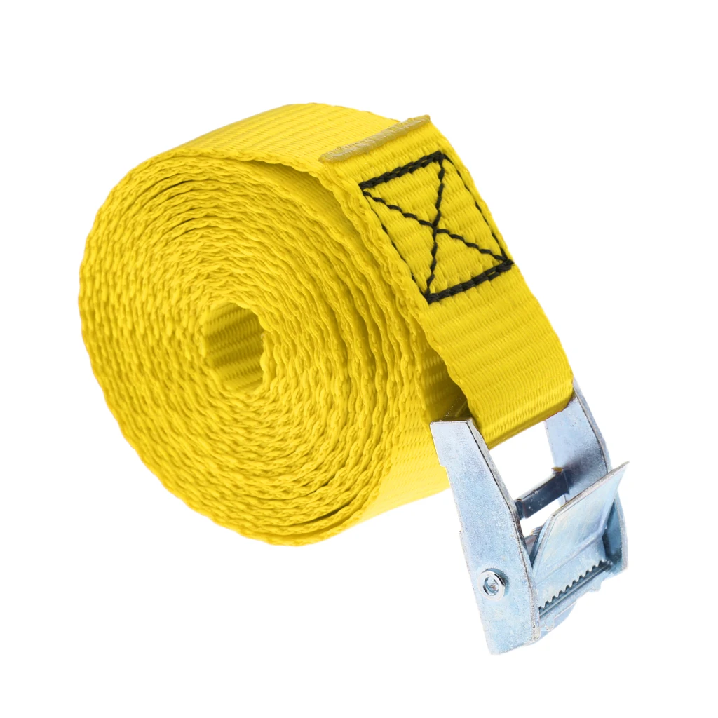 25mm x 2.5m Tie Down Strap Lashing Strap Cargo Roof Rack Tie-down Strap with Metal Cam Buckle for Kayak, Canoe, Surfboard