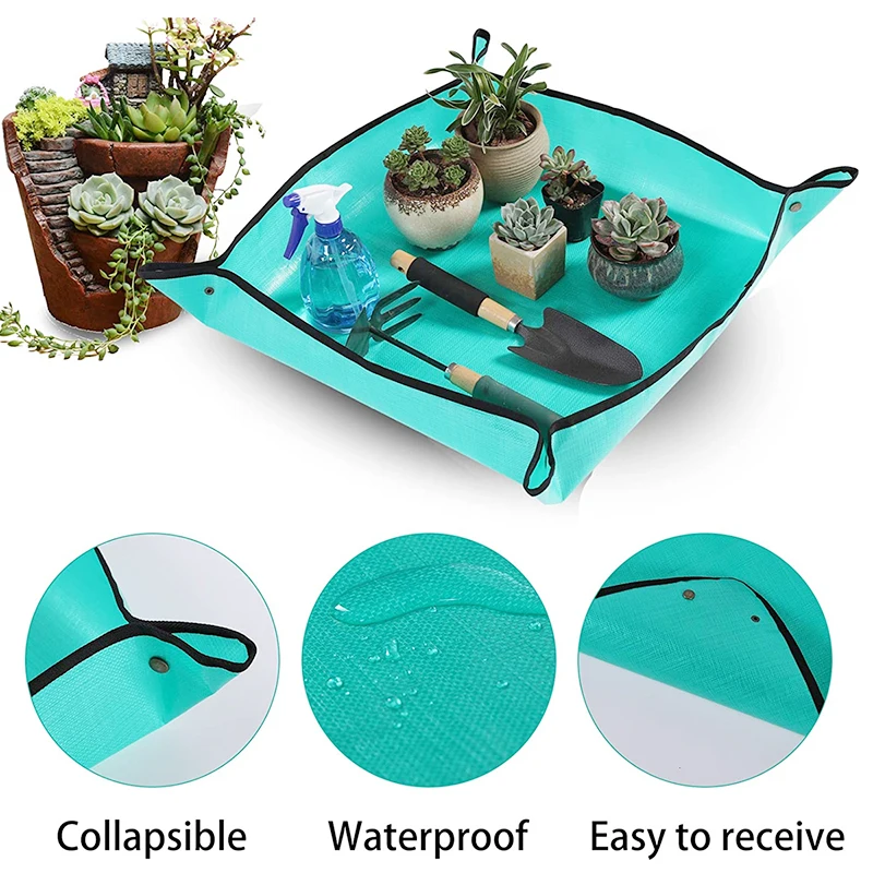 

50/66/100CM Gardening Planting Mat PE Plant Repotting Mat Foldable Potting Waterproof Flower Plant Indoor Transplanting Mats