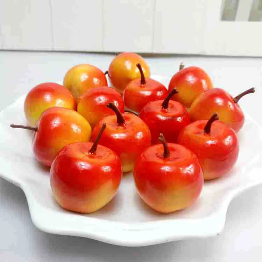 Red Yellow 50 шт. Разноцветные Мини Яблоки искусственные модели для дома ресторанный Декор фотосессия Реквизит искусственные фрукты - Цвет: Red Yellow