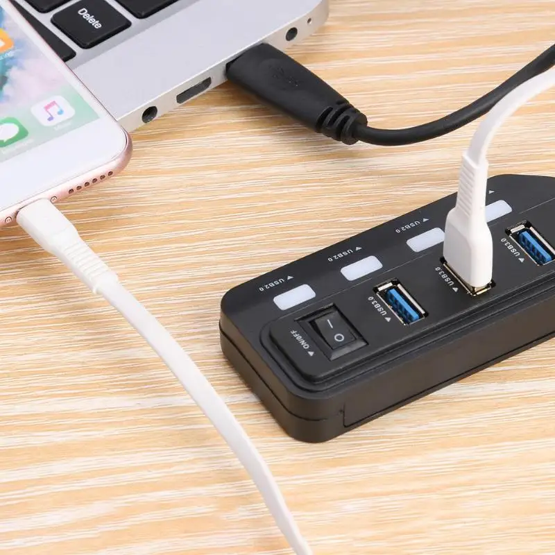 7 портов USB 3,0/USB 3,1 концентратор расширитель конвертер расширительный разветвитель для MacBook Sup порты до 2 ТБ механические жесткие диски