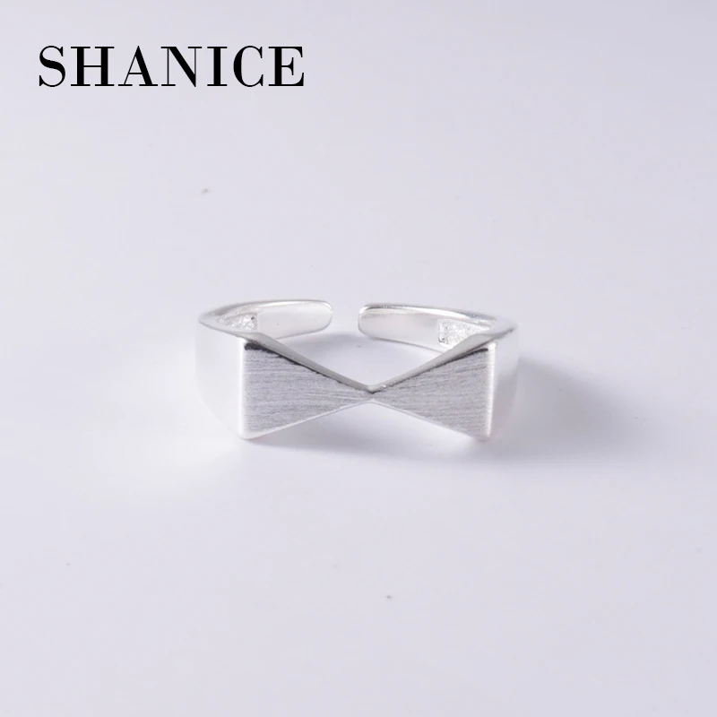 SHANICE, 925 пробы, серебряное, Открытое кольцо, матовый бант, в форме, обручальное кольцо для женщин, дропшиппинг, модные ювелирные изделия, Анель, аксессуары