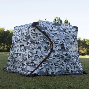 자동 프리 빌드 넓은 공간, 빠른 사람 오픈 푸시 풀 플러스 코튼, 따뜻한 야외 겨울 얼음 낚시 두꺼운 텐트, 2-3