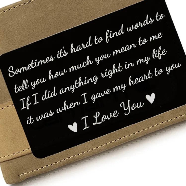 Новогодние подарки для мальчиков с надписью Love Note кошелек гравировкой карточки