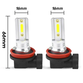 

2pcs LED headlights H11 H8 Bulb High Power 6500K Double Sided Waterproof