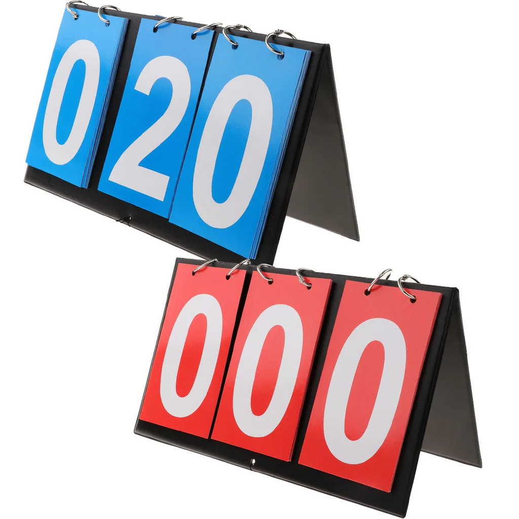 3 Digit Durable Sports Equipment Flip Scoreboard PVC Cards for Basketball, Table Tennis, Volleyball