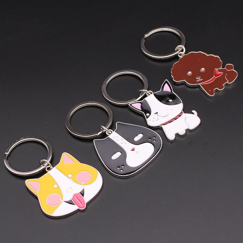 

Year of the Dog Mascot Puppy Key Chain Cartoon Car Pendant Metal Key Ring Key Chain Customization Advertisement