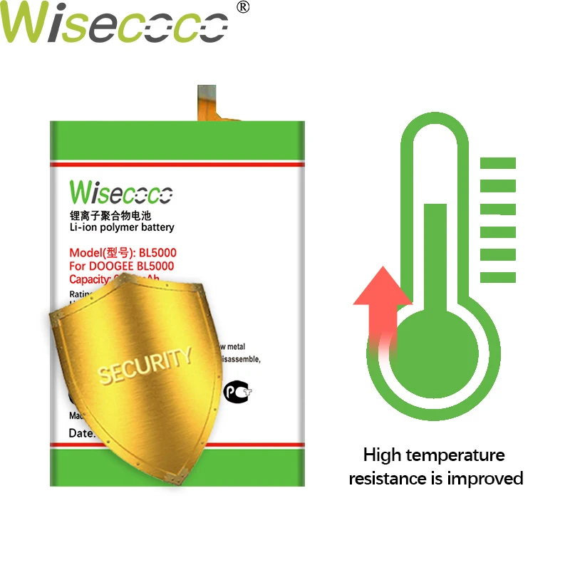 WISECOCO 6600 мАч BL 5000 Батарея Для Doogee BL5000 мобильный телефон в наличии Высокое качество