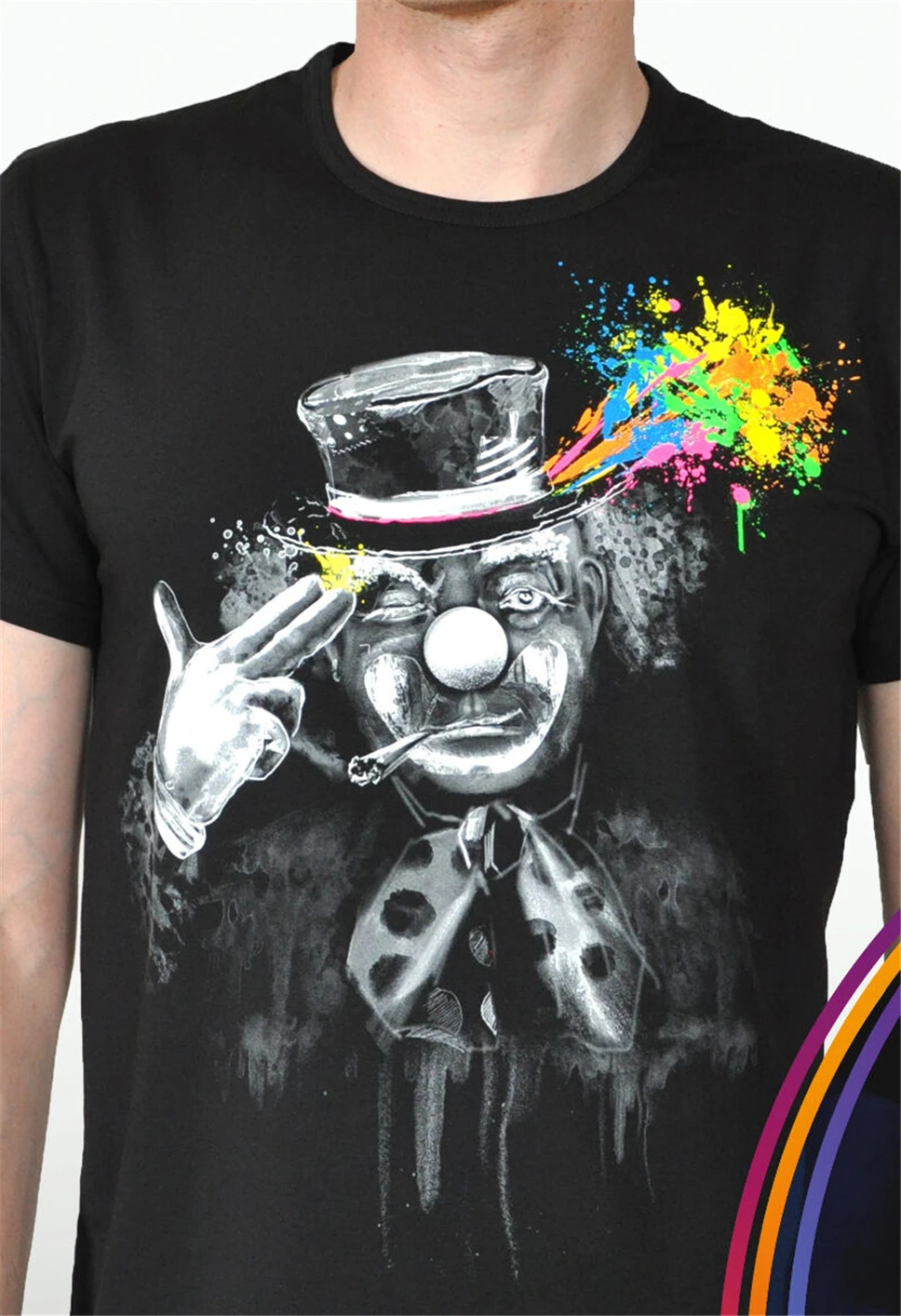 送料心サイケデリックシャツ絶賛tシャツグローイングダークuvブラックライトpsy Edmピエロ屋外着用tシャツ Tシャツ Aliexpress