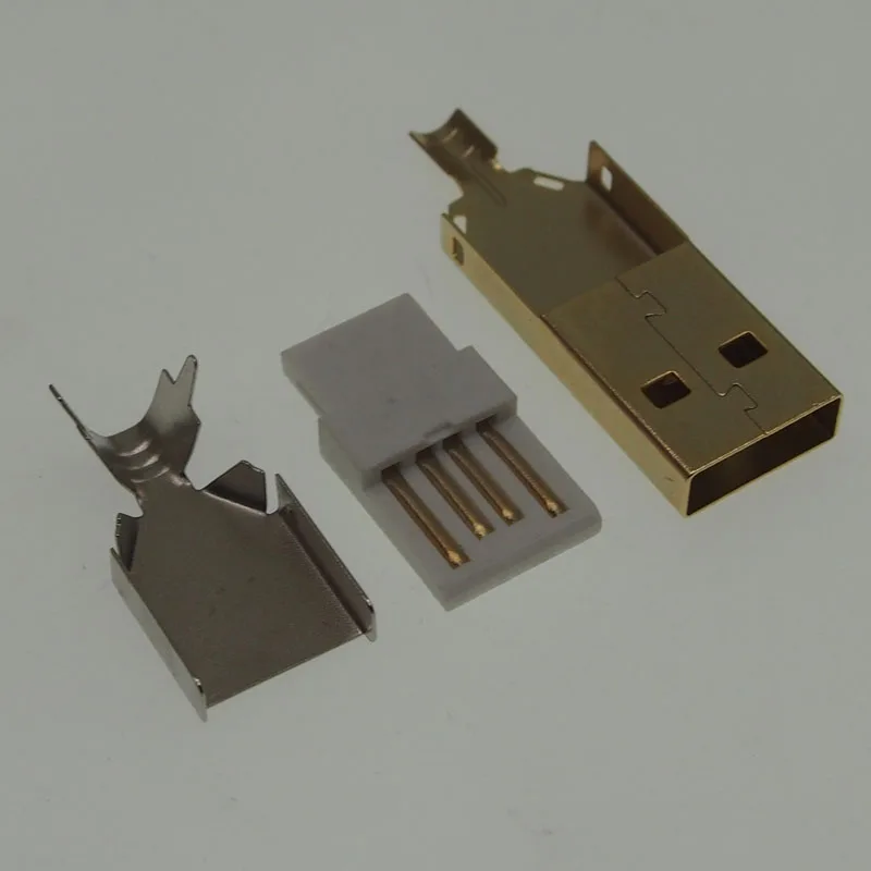200 Набор DIY 3 в 1 позолоченный USB 2,0 Тип A Вилка сварочная проволока
