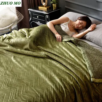 

2300g Red green ocean wave Warm Blankets 200*230cm Fleece king size weight blanket for home throw on Sofa Bed bedspreads sheets