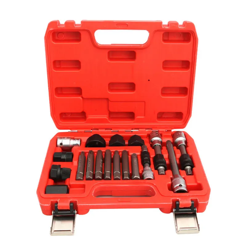 

18Pcs Alternator Repair Tool of Alternator Freewheel Pulley Puller Removal Socket Tool Kit