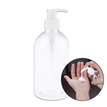 

500ml Clear Empty Pump Bottles Refillable Plastic Travel Empty Transparent Dispenser Bottle For Liquid Shampoo Shower Gel