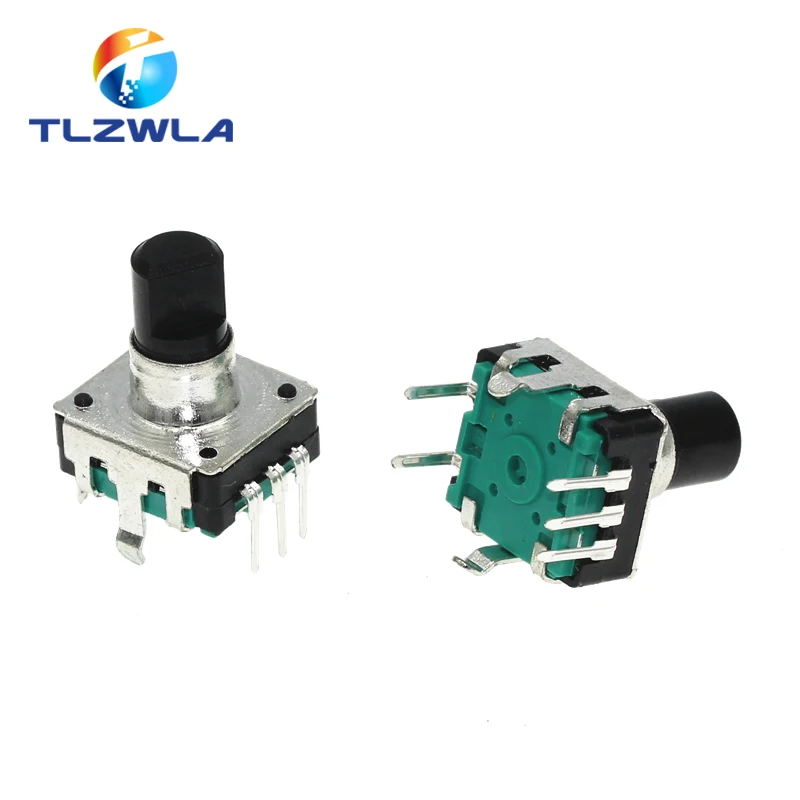 Codificador rotativo de 360 grados, codificación de Audio EC12 RE12, 5 pines, 24 posiciones, botón pulsador, interruptor largo de manija, 12,5 MM, 5 uds.
