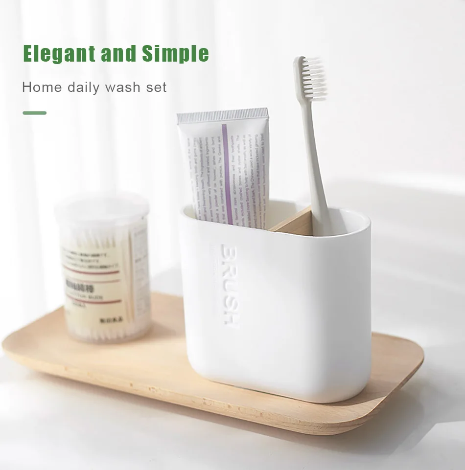 ONEUP пластиковые наборы аксессуаров для ванной комнаты дозатор мыла/держатель зубной щетки/стакан/мыльница для ванной Дома Бамбуковые продукты