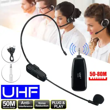 

UHF 2-in-1 2.4G Wireless Mic Headset Noise Cancelling Microphone with Receiver Plug Stable Sign Receiver for Teaching Meeting