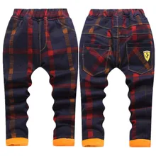 BOY'S Velvet Pants New Style Korean-style Thick Autumn And Winter CHILDREN'S Garment Trousers Baby Cowboy And Cotton-padded