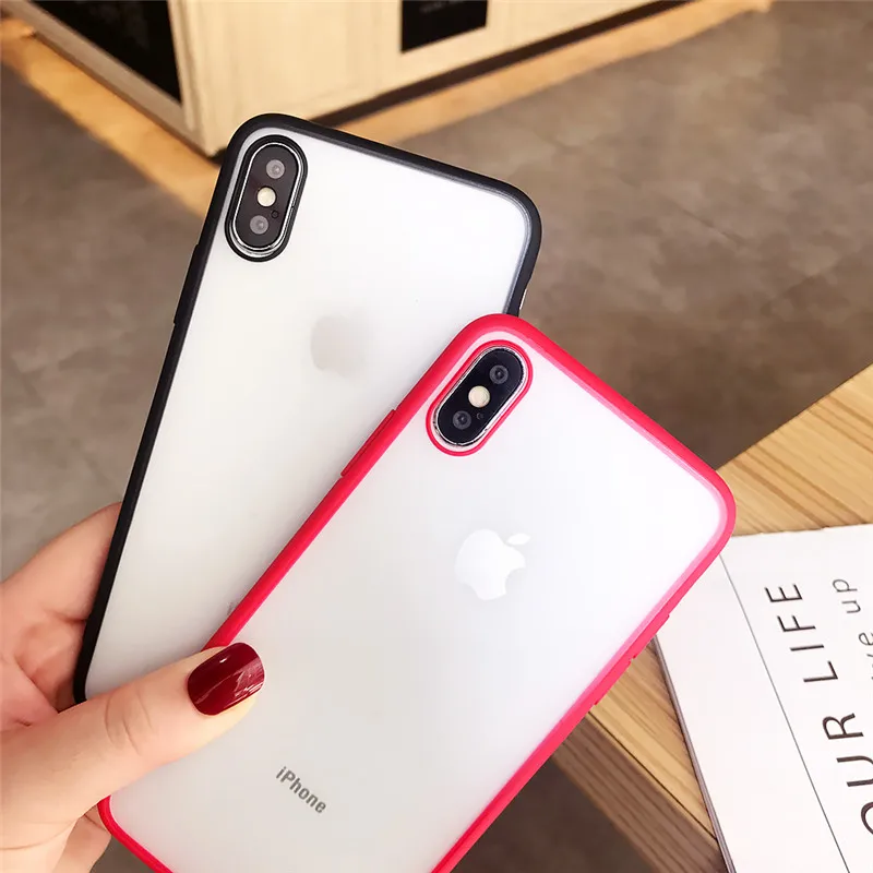 Прозрачный Силиконовый противоударный бампер чехол для iPhone X XS XR XS Max 8 7 6 6S Plus матовый прозрачный защитный чехол