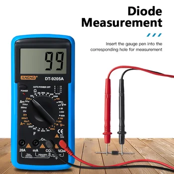 

DT9205A Digital Multimeter LCD Handheld AC DC Automatic Range Multimeter Ammeter Ohmmeter Capacitance Resistance Meter F