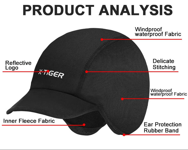 X-TIGER Мужская зимняя ветрозащитная флисовая велосипедная Кепка для катания на коньках, головной убор для езды на мотоцикле, женские головные уборы для велоспорта MTB