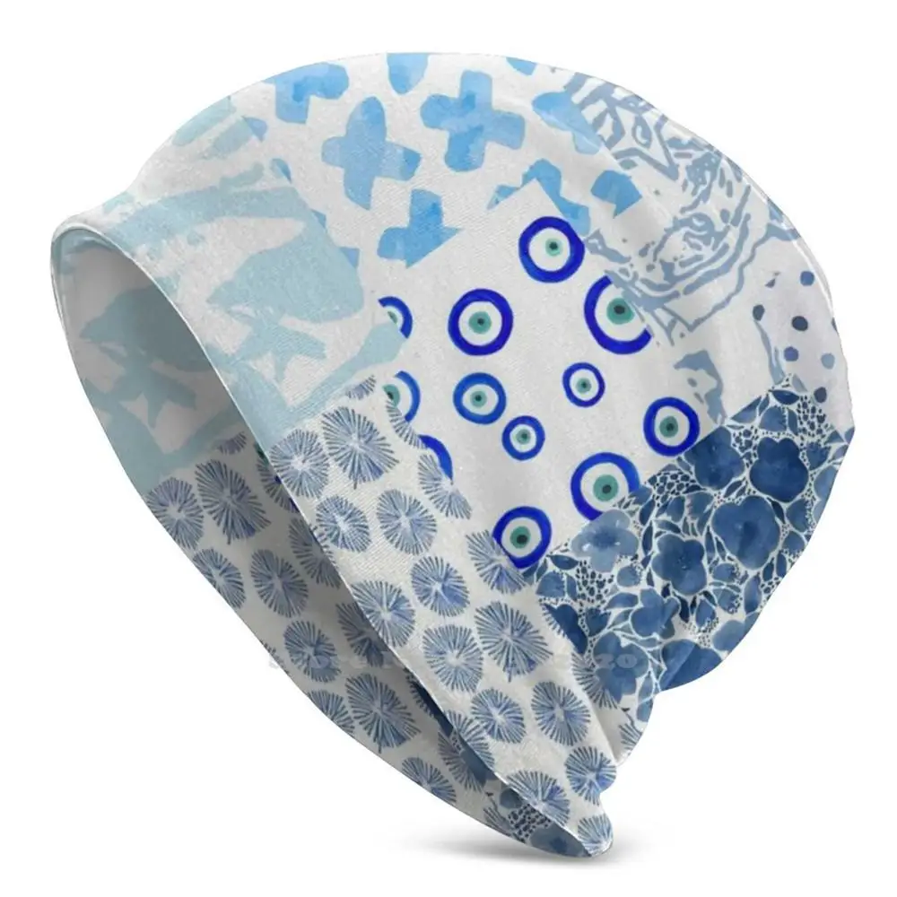 Blue Pless Collage Fishing Camping Hunting Outdoor Cap Unisex Loveshackfancy Blue Collage Rollerrabbit Preppy Eyes Floral Cute