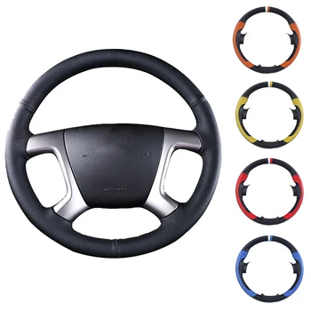 

Black Artificial Leather Car Steering Wheel Cover Hand-stitched DIY for Chevrolet Captiva 2007-2014 Silverado GMC Sierra 2007