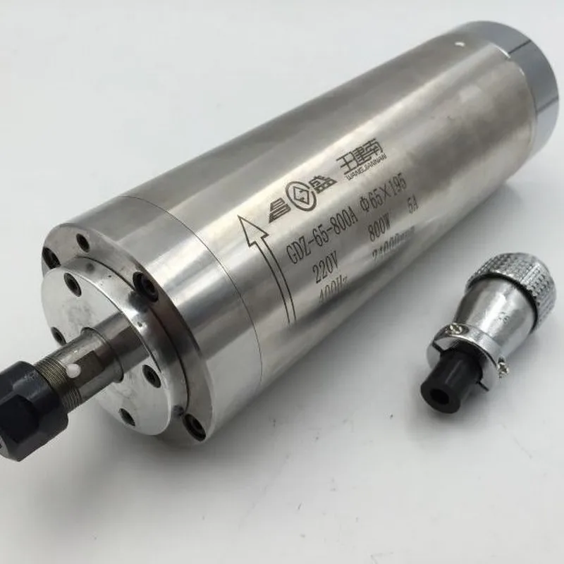 800W ER11 24000 об/мин 65 мм 220v мотор шпинделя 4 подшипниками с водяным охлаждением для
