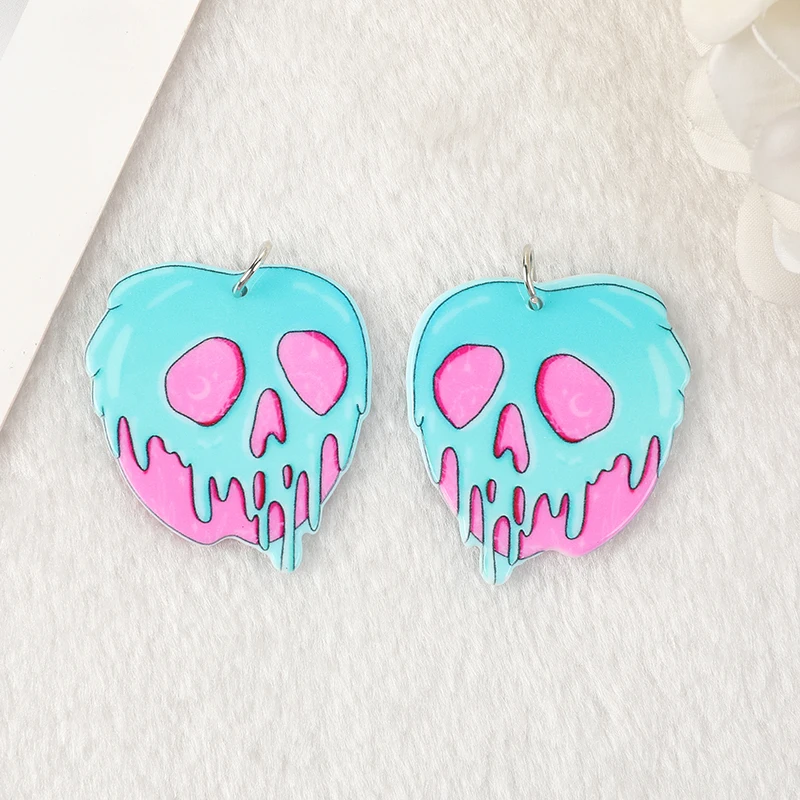 10Pcs Pastel Goth Snake Cat Skull Charms Cute Creative Acrylic Pendant For  Earring Necklace Diy Making