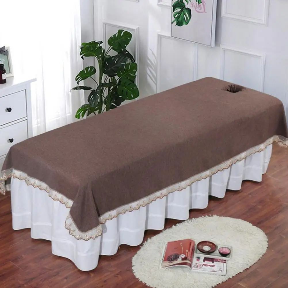 Массаж в салоне красоты лист тела спа стол постельное покрывало с лицом отверстие для дыхания уход за кожей 4