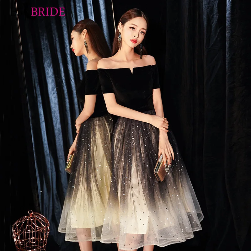 

Elegant Lace Short Evening Dresses ES30130 A-Line Off The Shoulder Formal Party Dresses Robe De Soiree 2019