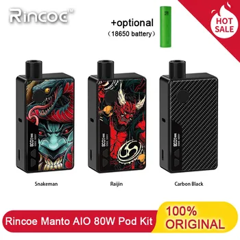 

Electronic Cigarette Rincoe Manto AIO 80W Vape Pod Kit Powered By Single 18650 Battery 3ml Capacity vaporizer For MTL/DTL Vapers