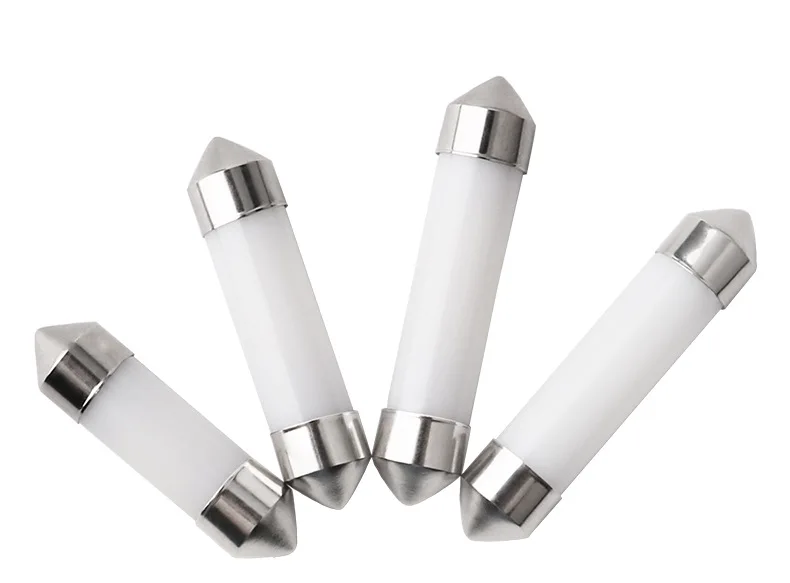 

Automotive LED Reading Lamp Roof Lamp Double Point Through Tube Ceramic 31 / 36 / 39 / 41mm Cob Cold White Led Lights for Car