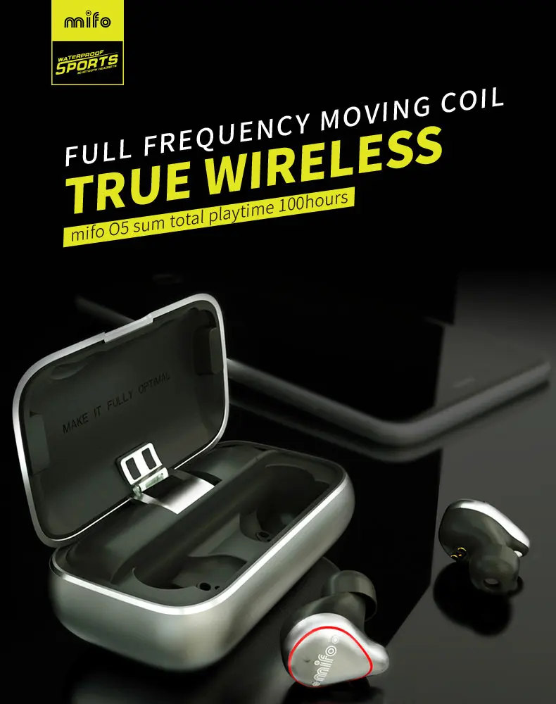 Mifo O5, Bluetooth 5,0, настоящие беспроводные наушники, сбалансированные, Bluetooth, наушники, спортивные, стерео, звуковые, наушники с зарядной коробкой для телефона