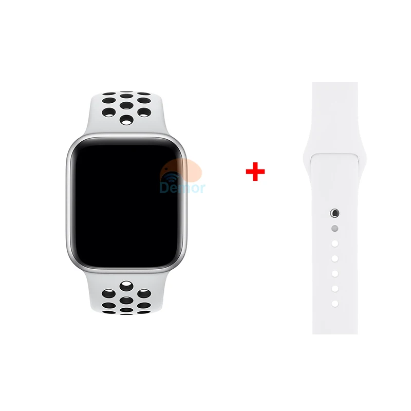 DEMOR IWO 12 Смарт-часы 44 мм 40 мм монитор сердечного ритма для мужчин и женщин умные часы для Apple iOS 9 iPhone 11 5 8X10 Android телефон - Цвет: Whie Black