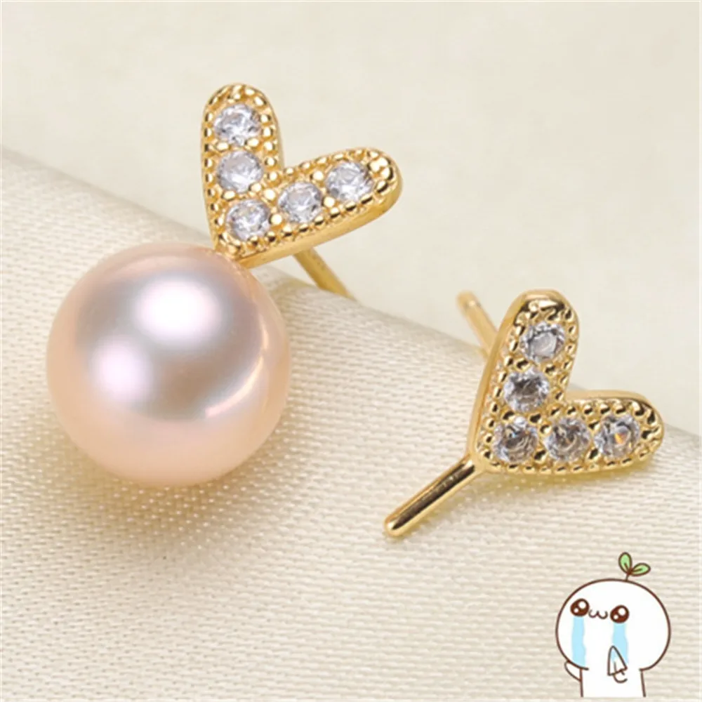 

Classic Earrings Component and Findings, Stud Earrings Settings Mountings Parts, Nice Gift Mounts for Pearls Jade Corals Stones