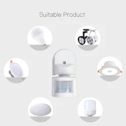 Minuterie lumineuse rotative à 180 degrés pour l'extérieur, 220V, détecteur de mouvement, capteur infrarouge PIR automatique, 110V 