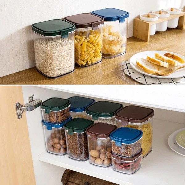 

Sealed Cans Multi-Grain Storage Box Tea Milk Powder Snack Seasoning Jars Kitchen Supplies Hogard