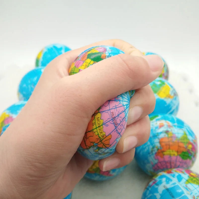 6 шт. 6,3 см шары для снятия стресса с карты мира и планеты Земля антистрессовые шары мягкие игрушки из пенополиуретана для детей