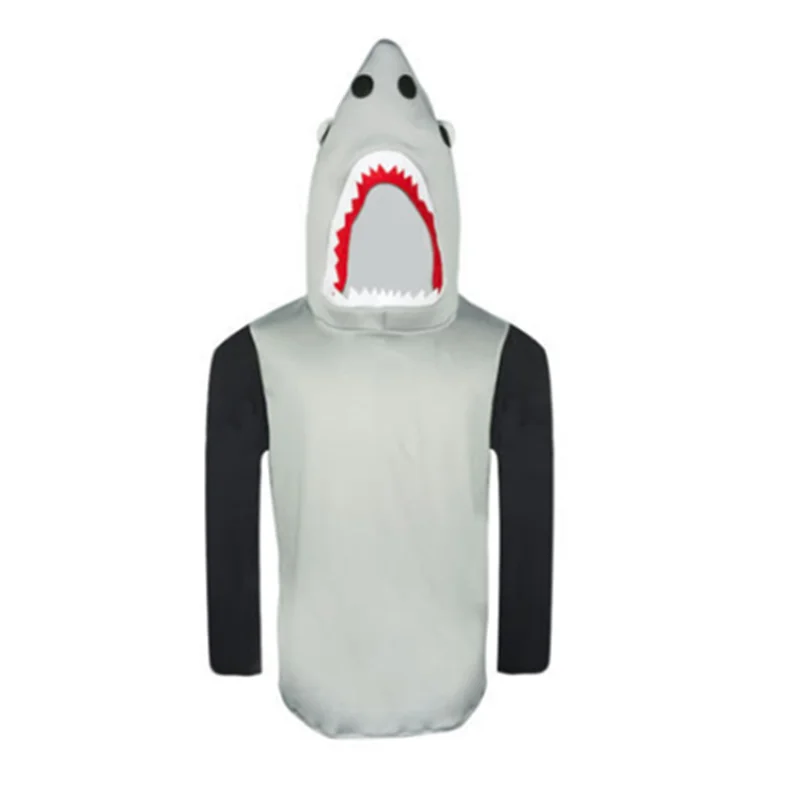 Костюм для косплея на Хэллоуин с изображением акулы океана, одежда для взрослых, топ с героями мультфильмов