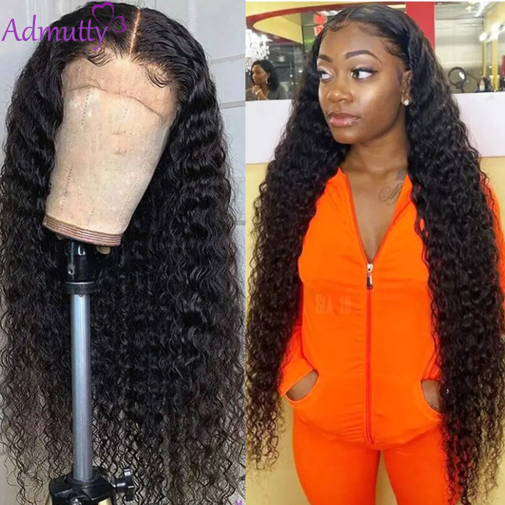 HD Transparent Lace Wig 13*6 13*1 T Part Kinky Curly Front Human Hair With Baby Brazilian Remy | Шиньоны и парики