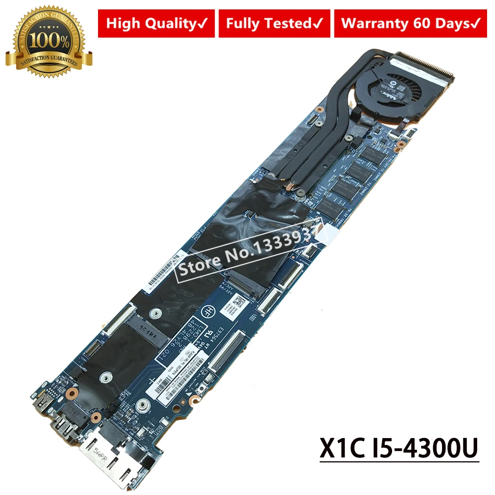 

00UP976 For lenovo thinkpad X1C X1 Carbon laptop motherboard LMQ-1 MB 12298-2 48.4LY26.021 with i5-4300 CPU 4G RAM Mainboard