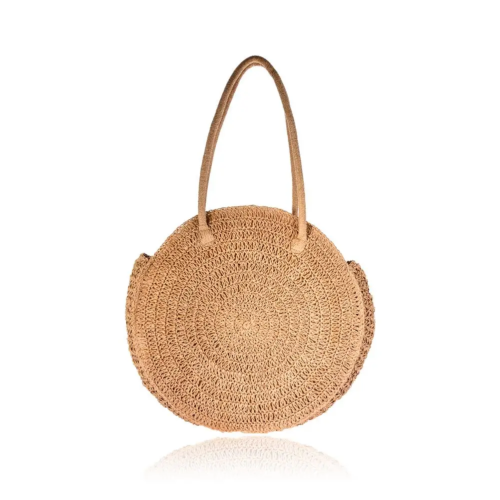 

Beach Hand Woven Shoulder Bag Causal Tote Straw Handmade Braided Handbags Pouch Bags For Woman Outdoor Summer Travel Handbag