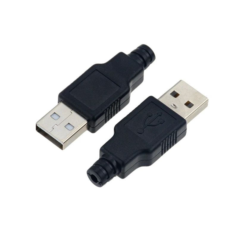 10 шт. Тип A входящий штекер USB 4 Pin разъем с черной Пластик крышка DIY Наборы |