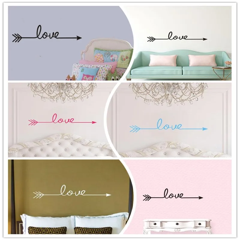 

PVC Wall Stickers Multi Color LOVE Arrowhead Decoration Background Wall Decor Stickers Living Room/Dedroom/Home Decor Sticker