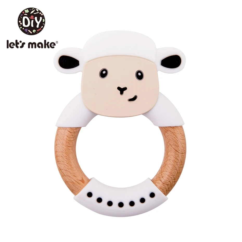 Let's Make/1 шт. детский силиконовый Прорезыватель для зубов с изображением овечки из мультфильма; удобные игрушки для новорожденных; подвески-прорезыватели; подвески для кормления