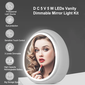 

5W LED Vanity lights Dimmable Mirror Light DC5V Sensitive Control 3Levels makeup light for Dressing Room Salon USB mirror lights